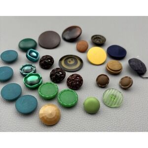 Vintage Bakelite & Early Plastic Buttons • Jewel Tones Mod Shapes Lot 27
